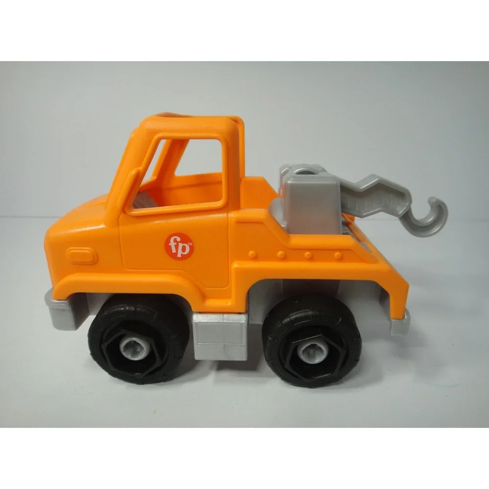 Fisher-Price Little People Orange Help and Go Tow Truck Face Vehicle 2023 Mattel